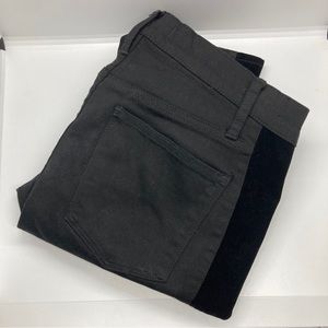 Madewell Women’s 9” High Rise Skinny Jeans Black With Velour Side Stripe Size 29